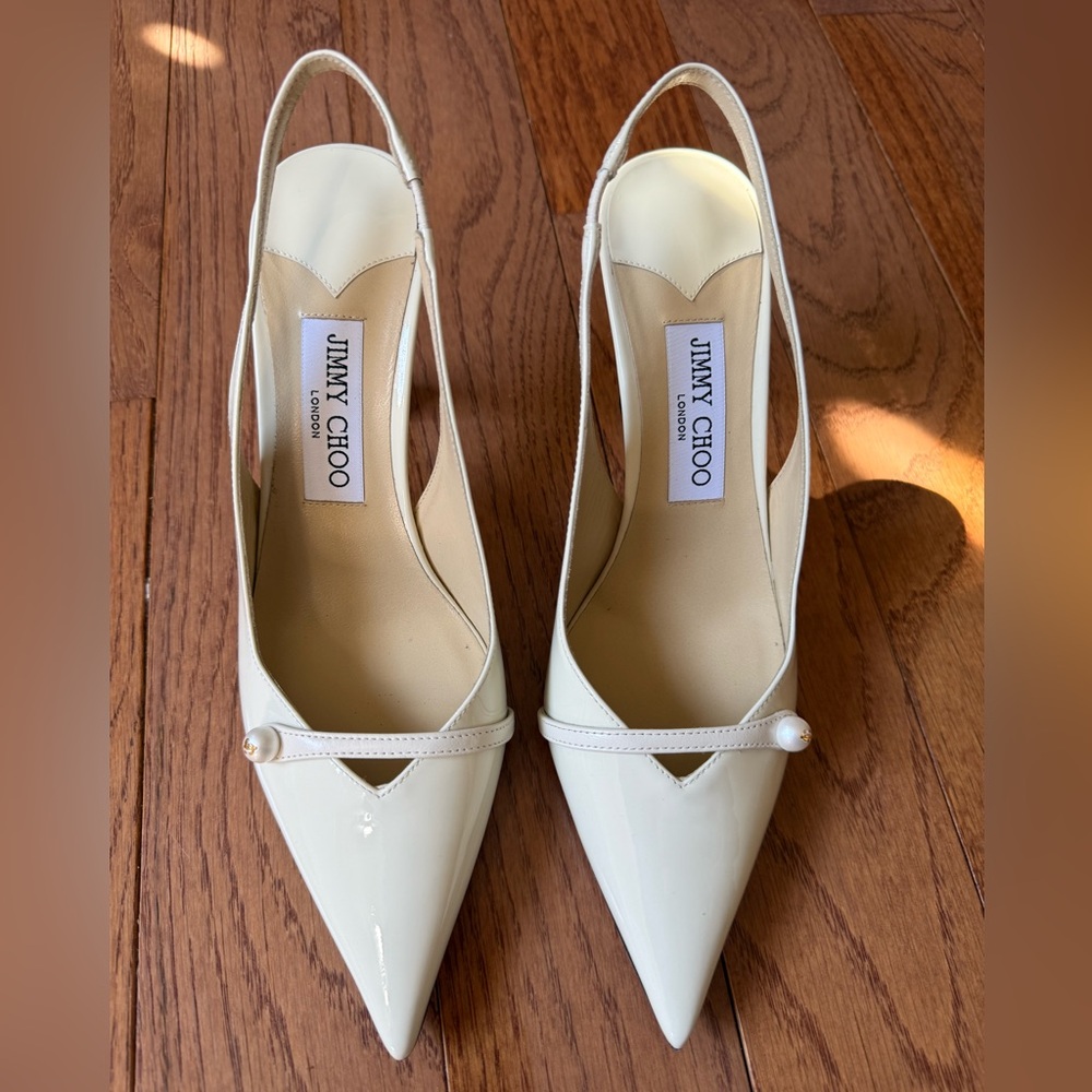 Jimmy Choo Ivory Slingback Heels